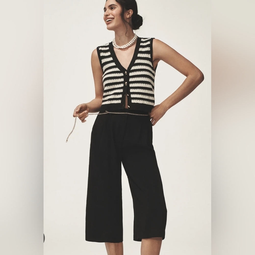 NWT Anthropologie Maeve Pleated Cullote Trousers